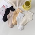 thumbnail image 2 of Womens Socks, Ruffle Turn-Cuff Casual Ankle Socks Breathable Cool Knit Cotton Lettuce Crew Frilly Sock 6 pairs, 2 of 2