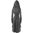 thumbnail image 5 of Vestido gótico de mujer, ropa medieval, disfraz de Halloween, vestido renacentista con capucha para carnaval de Halloween, 5 of 5