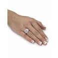 thumbnail image 3 of Cushion-Cut Cubic Zirconia Halo Split-Shank Engagement Ring 3 TCW in Sterling Silver, 3 of 5
