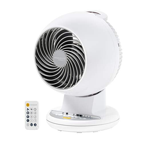 IRIS Woozoo C15T, Remote Controlled Compact Oscillating Circulating Fan, White, 1 Pack