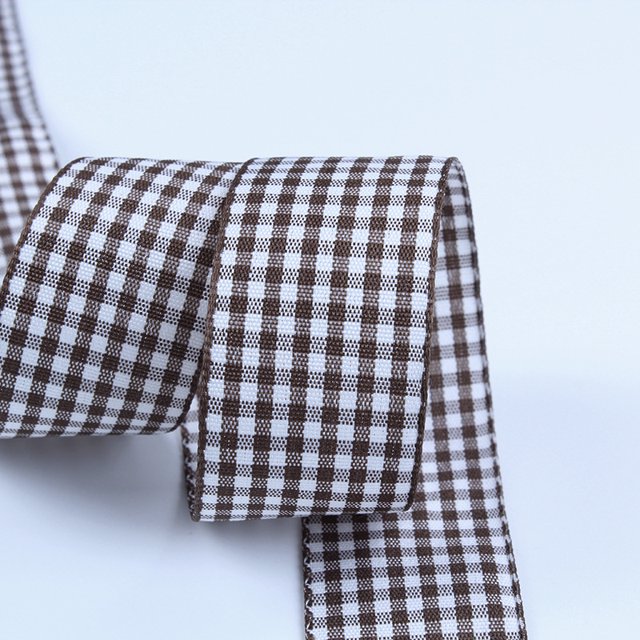 6mm Wide Lattice Plaid Ribbons Bow Ribbon Gift Wrapping Polyester Ribbon Handmade DIY Accessories,50 Yards Color 19