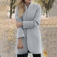 thumbnail image 3 of Manteau Long pour Femme, Cardigan Veste Uni à devant Ouvert avec Design à Manches Courtes, 3 of 4