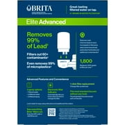 Brita Elite Advanced White, Faucet Water Filter System, 1 Replacement Filter, Reduces Lead