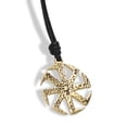 thumbnail image 2 of Viking Kolovrat Amulet Slovic Handmade Brass Necklace Pendant Jewelry With Cotton Cord, 2 of 3
