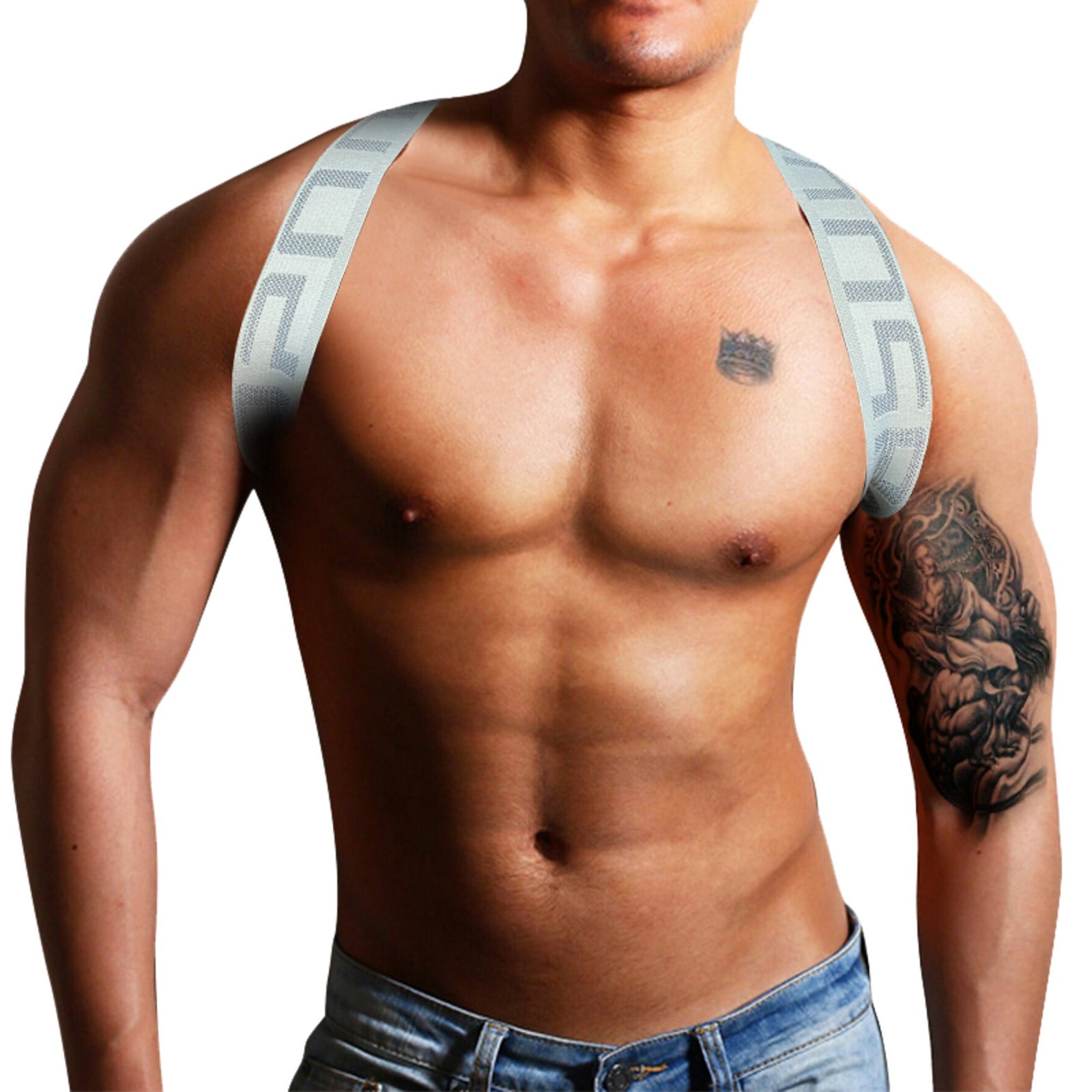 Mens Belts X-shape Clubwear Bodybuilding Body Chest Harness Stretchy  Underwear