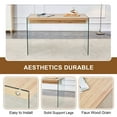 thumbnail image 6 of Dining Table Sets The top of the coffee table is made of medium density fiberboard and wooden stickers, with transparent tempered glass on both sides. The design is simple and elegant, with a sturdy, 6 of 18