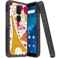thumbnail image 1 of ANJ+ Slim Dual Layer Hybrid Shockproof Case + Tempered Glass Cover for Cricket Icon 3, Splendor, AT&T Motivate 2 - Love for Paris, 1 of 3