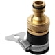 thumbnail image 1 of Conector de grifo redondo, conectores de manguera de latón con diámetro de 1/2'' a 3/4'' Adaptador universal para manguera de riego de grifo, 1 of 5