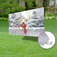 thumbnail image 3 of Playful Soft Coated Wheaten Terrier Welcomes Winter Snowy Day with Cardinal Bird Yard Sign Wheatie Dog Lover Outdoor Home Lawn Garden Porch Decor - 2017, 3 of 5