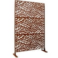 thumbnail image 2 of Freestanding Metal Privacy Screen for Outdoor and Indoor Spaces, 76" Height x 48" Width, Rust Red Finish, Decorative Fence Panel for Deck Balcony Patio Garden, 2 of 9