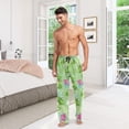thumbnail image 2 of Men's Pajama Pants with Pockets Sleepwear Lounge Pants Stretch Casual Cute Cartoon Lotus Pond Frog, 2 of 6