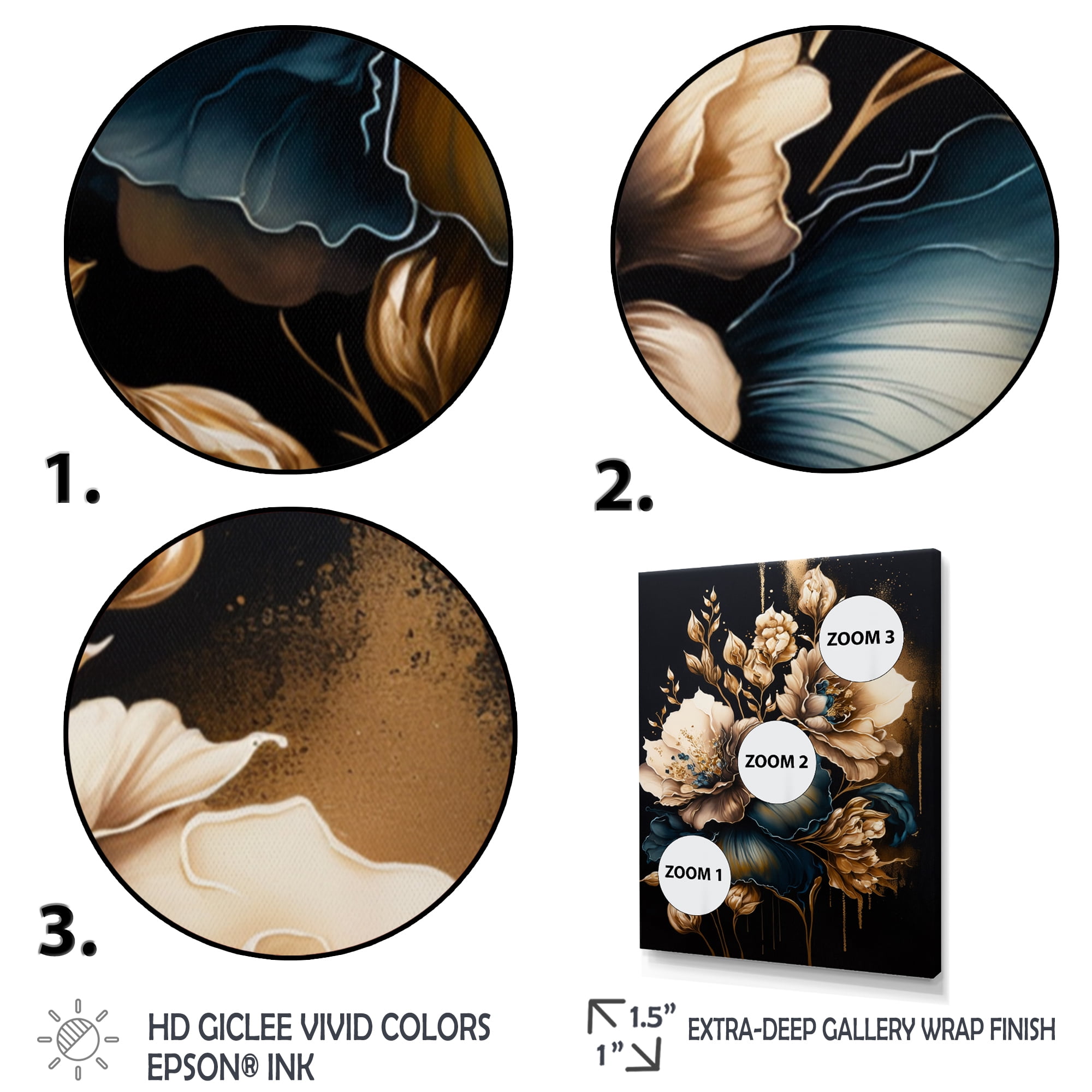 Designart Blue And Gold Gladiolus Flowers I Canvas Wall Art