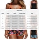 thumbnail image 3 of Traje de baño tankini para mujer, de rayas, grande, color liso, con almohadilla para el pecho, sin cuello de acero, abrigo, pantalón, traje de baño dividido, traje de baño de dos piezas para mujer, tr, 3 of 5