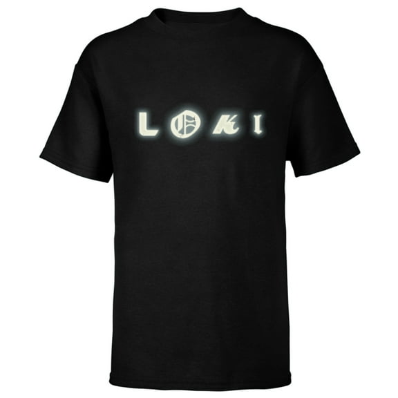 Marvel Studios Loki Letters Black - Short Sleeve T-Shirt for Kids - Customized-Black