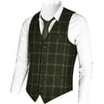 thumbnail image 1 of GFDYREE Men's Slim Fit Herringbone Tweed Suits Vest Premium Wool Blend Waistcoat, 1 of 7