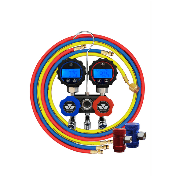 Mastercool Black Series Mini-Fold R1234yf Compact 2-Way Aluminum Manifold