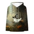 thumbnail image 4 of Frostluinai Womens Hoodie with Pocket Halloween Flannel Fleece Hooded Sweatshirt Spooky Season Ghosts Print Pullover Long Sleeve Warm Hoodies S-XXL, 4 of 6