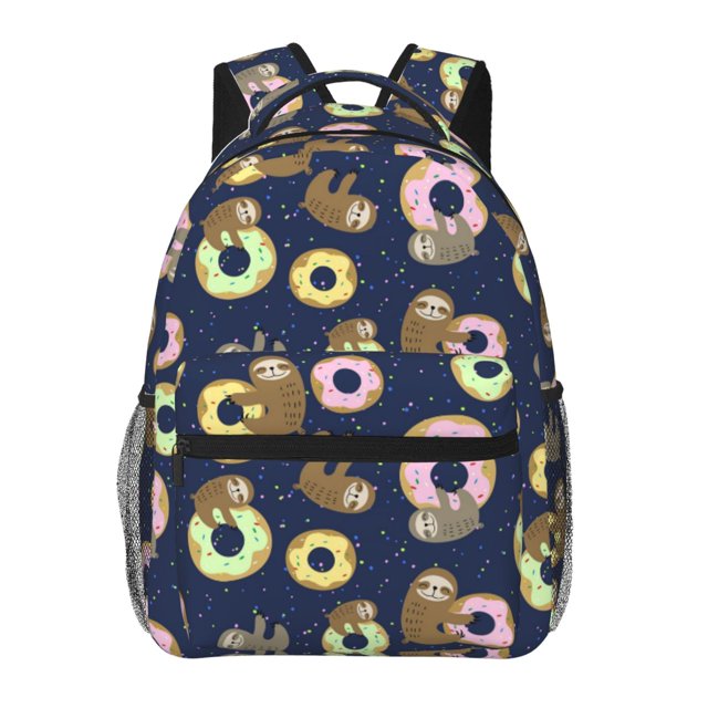 Fotbe Sloth with Donuts Mochila Casual con Estampado para Escuela, Viajes y Actividades al Aire Libre - Duradera, Ligera y Cómoda