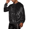 thumbnail image 4 of Lars Amadeus Velvet Sweatshirt for Men's Long Sleeves Hooded Pullover Sweatshirts, 4 of 5