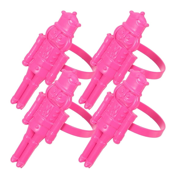 UNOMOR 4pcs Napkin Rings Rosy Alloy for Christmas Party Supplies and Holiday Entertaining