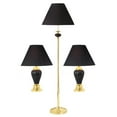 thumbnail image 2 of 3-Piece Ceramic Lamp Set, Floor and Table Lamps, Black finish, 2 of 2