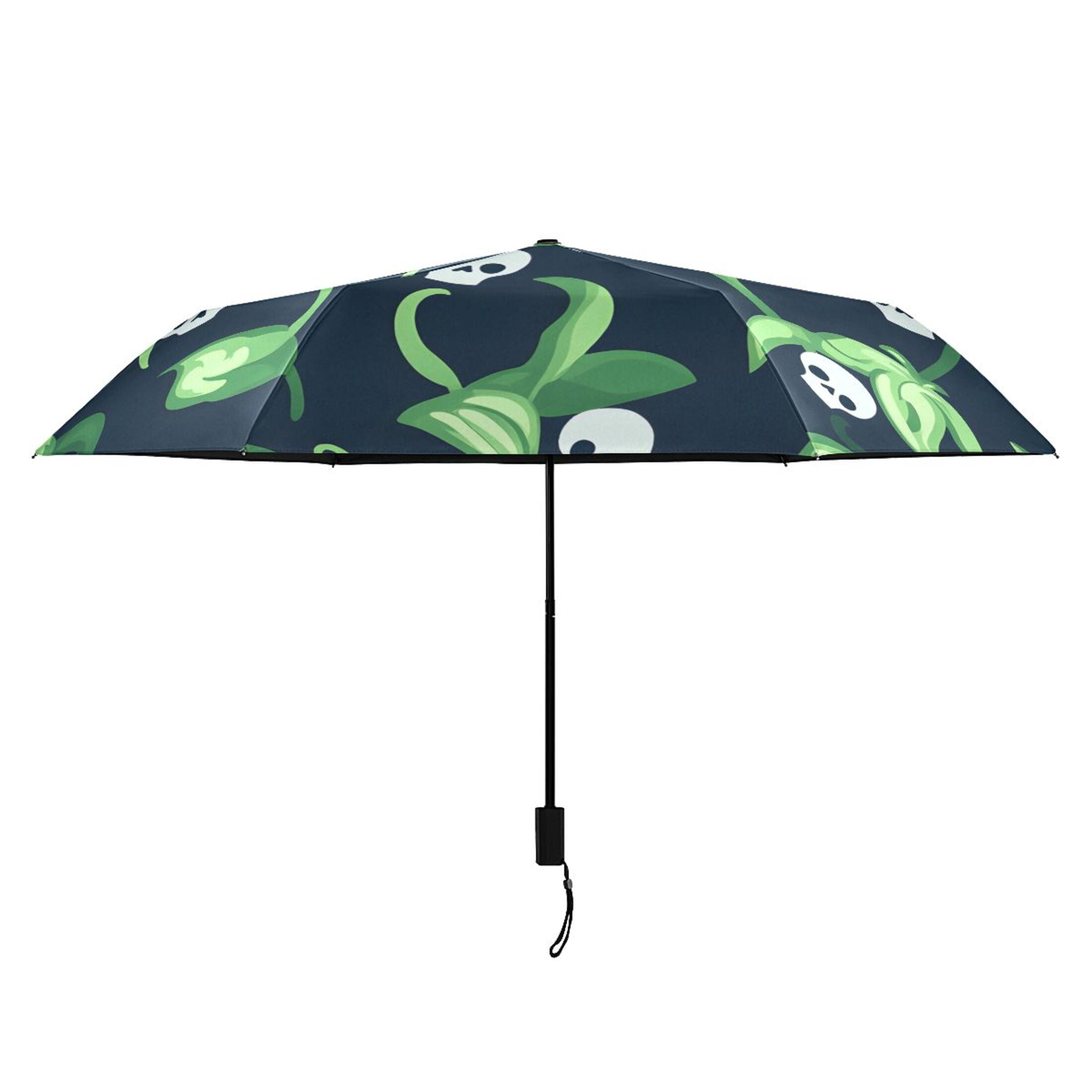 ALAZA Leaf Skulls UPF 50+ Compact Folding Umbrella for Rain Travel Umbrella Packable