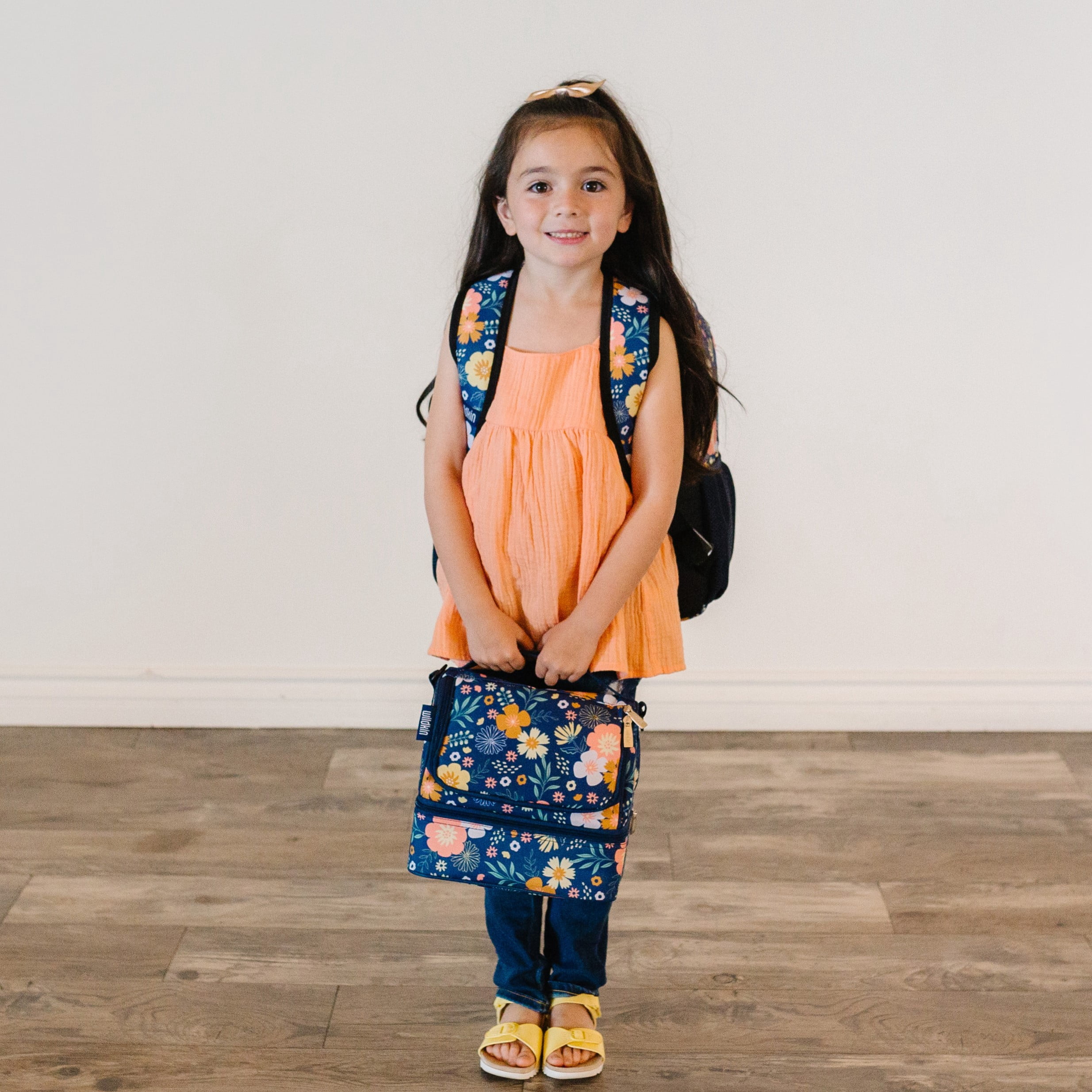 Wildkin Kids Two Compartment Insulated Lunch Bag for Boys and Girls (Wildflower Bloom)