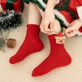 thumbnail image 3 of ZINTAOZT Toddler Girls Christmas Socks Cute 3D Antler Bow Tree Crew Socks Soft Cotton Socks Kids Baby Christmas Gift, 3 of 7