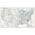 thumbnail image 2 of Bien 14x10 Gold Ornate Wood Framed with Double Matting Museum Art Print Titled - United States Boundaries of 1860 - Bien 1894, 2 of 4