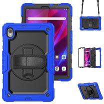XYX for Lenovo Tab K10/M10 Plus (2nd Gen) Case 10.3 inch, 360 Rotating Shockproof Cover with Stand, Screen Protector, Shoulder Strap (TB-X6C6/TB-X606), Blue