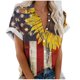 thumbnail image 2 of Fiudx Ofertas Flash Del Día Blusas de Manga Corta Estampadas con Flores y Plantas Cómodas Informales Regulares para Mujer a La Moda, 2 of 5
