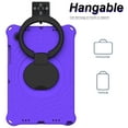 thumbnail image 6 of Decase Kids Friendly Tablet Shell for Samsung Galaxy Tab A8 10.5 inch 2022 Model SM-X200/X205/X207,Rugged Shockproof Hybrid Armor Cover With Shoulder Strap / 360° Rotating Kickstand, Purple, 6 of 9