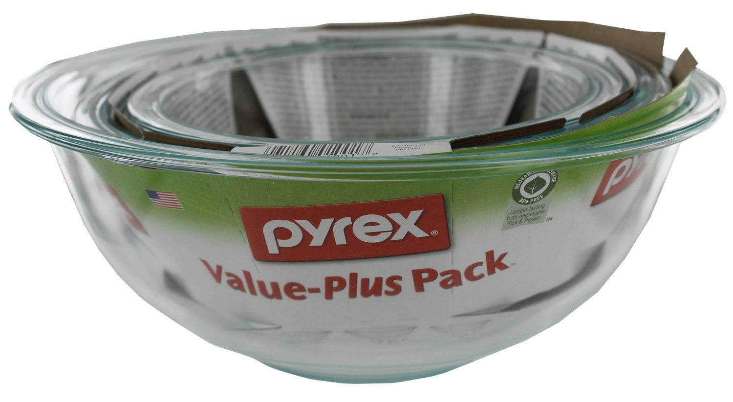 Pyrex 1118441 Prepware Mixing Bowl Set, 3Piece, Clear