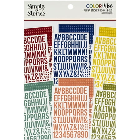 UPC: 0812247025582 | Simple Stories Color Vibe Alpha Sticker Book 12/Sheets-Bold  1758/Pkg