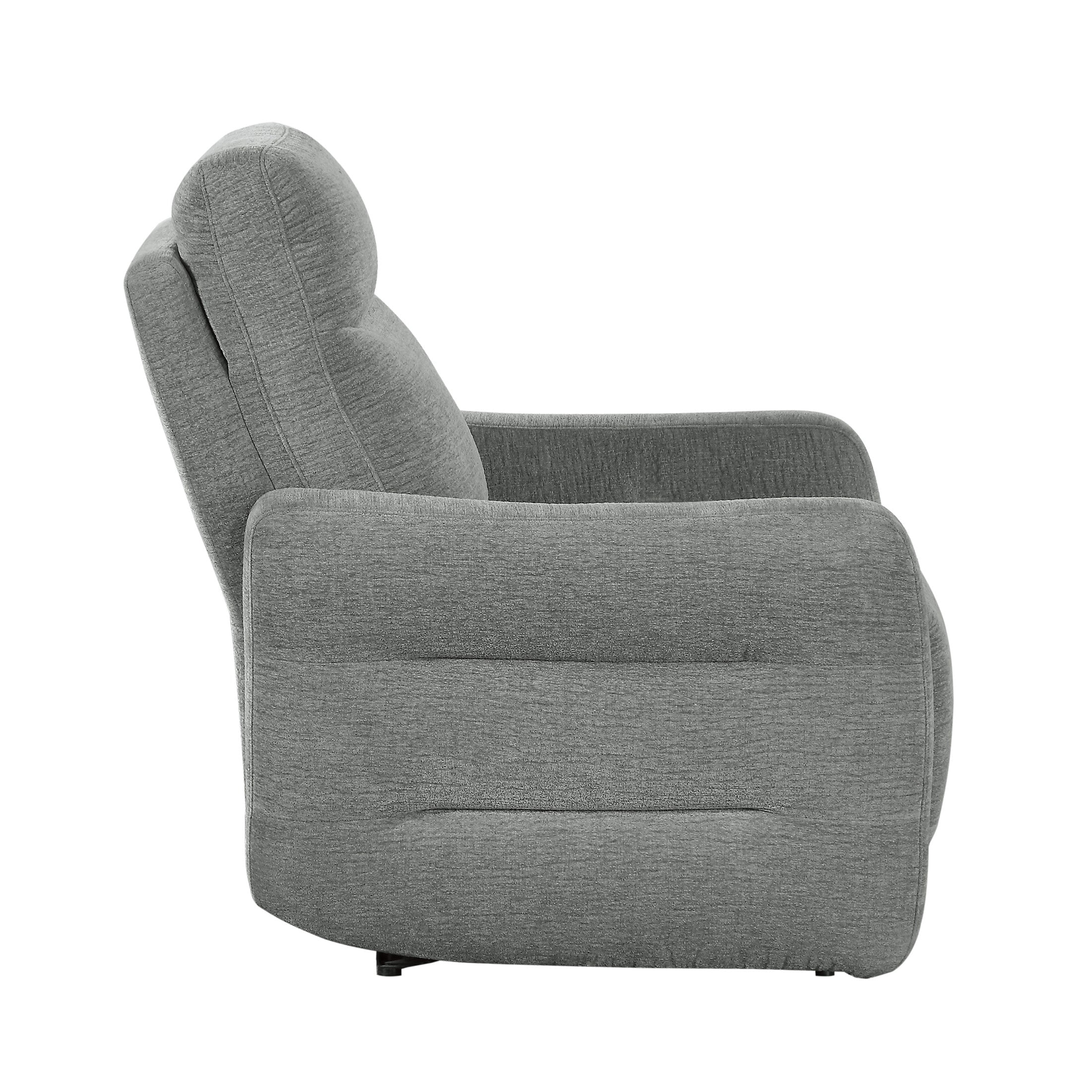 OakvillePark Gormley Chenille Fabric Upholstered Power Lay Flat Reclining Chair, Dove Gray