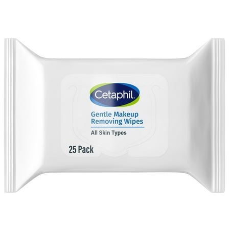 Cetaphil Gentle Makeup Remover Face Cleansing Wipes, Fragrance Free, 25 ct​