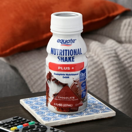 Equate Nutritional Shake Plus, Chocolate, 8 fl oz, 24 Count