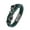Green, variant on Raymard Mens Skull Double Row Leather Bracelet,Skull Blue Braided Bracelet for Men, Mens Punk Jewelry