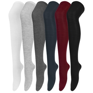Loritta 6 Pairs Thigh High Stockings Womens Knee High Socks, over The Knee Socks, Style B