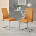 thumbnail image 2 of Furniturebox UK Lorenzo Modern Adult Faux Leather Dining Side Chairs, Mustard Yellow (Set of 2), 2 of 6