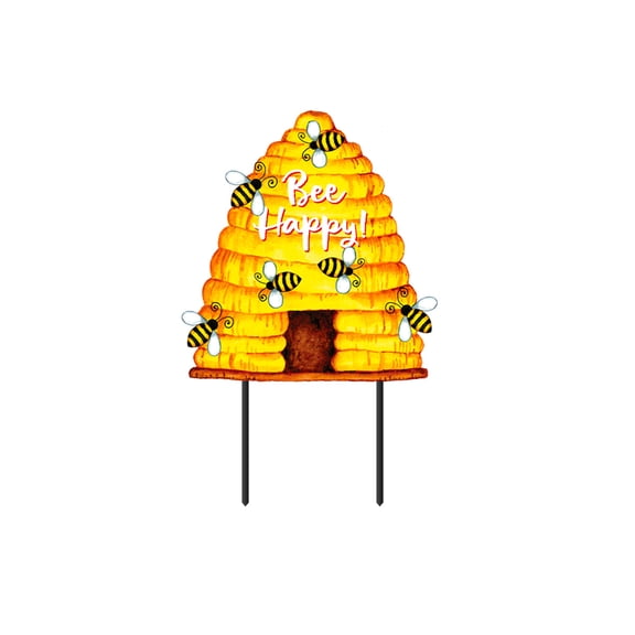 Briarwood Lane Summer Metal Art 26x17 Bee Happy Hive For Summer Metal Art