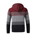 thumbnail image 2 of Suéter acolchado de terciopelo a juego de colores para hombre de otoño e invierno, abrigo de hombre de talla grande, cárdigan con capucha, 2 of 6