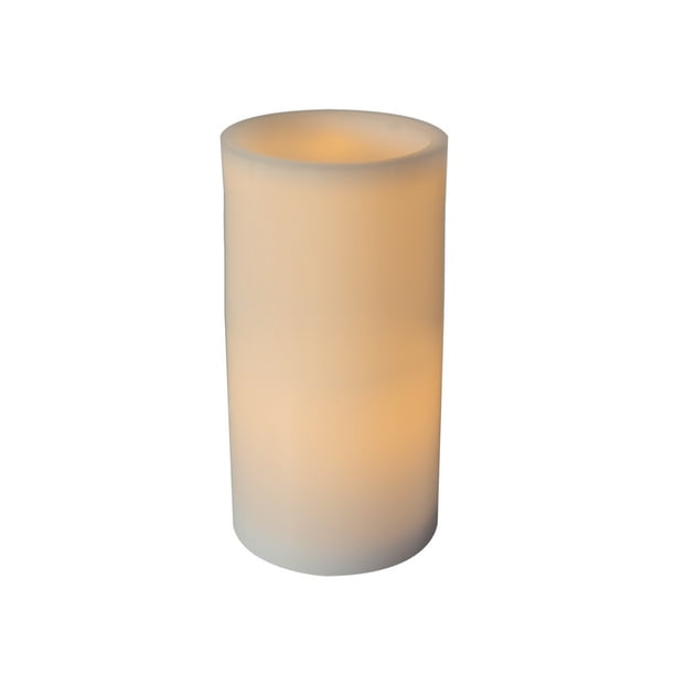 Mainstays 4x8 Inch Flameless LED Pillar Candle, White Color, No Scent