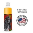 thumbnail image 4 of Black Cocker Spaniel Red Snowflakes Holiday Ultra Hugger for slim cans, 4 of 6