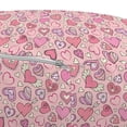 thumbnail image 2 of Love Ottoman Pouf, Romantic Doodle Style Pattern Winged Striped Hearts Arrows Abstract, Decorative Soft Foot Rest with Removable Cover Living Room and Bedroom, Coral Pink Pale Yellow, by Ambesonne, 2 of 3