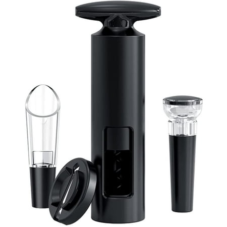 

Professional Bottle Opener Wine Opener Set with Manual Corkscrew Foil Cutter Vacuum Wine Cork Wine Pourer Corkscrew Kit (4 in 1 Set)