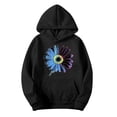thumbnail image 2 of BCSIOAOI Sweatshirts for Women,,Cotton Graphic Print Adjustable Drawstring Fleece Lined Pullover Tops Black L, 2 of 3