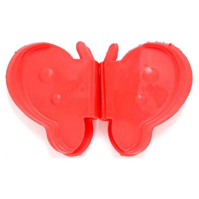 Pinzas de placa aislante para herramientas de cocina, antiescaldaduras en forma de mariposa, 2 uds., color rojo