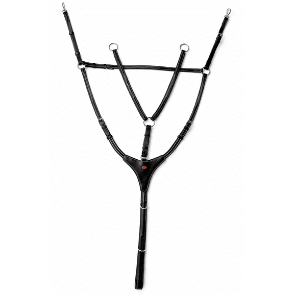 Horse English Padded Leather Riding Tack Fancy Stitching Black Breastplate 803931BKF