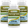 3 Pack Best Naturals Fenugreek Seed 610 mg 180 Capsules (Total 540 Capsules)